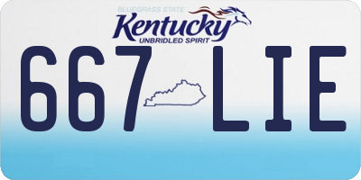 KY license plate 667LIE