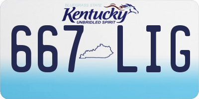 KY license plate 667LIG