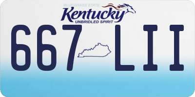KY license plate 667LII