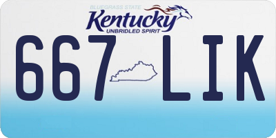 KY license plate 667LIK
