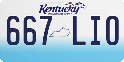 KY license plate 667LIO