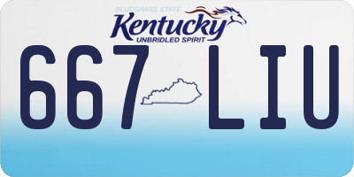 KY license plate 667LIU