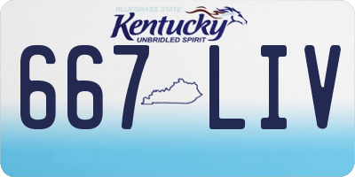 KY license plate 667LIV