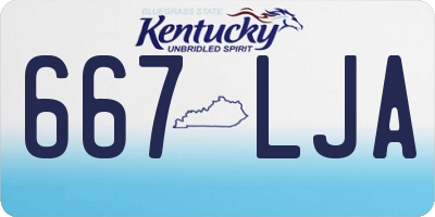 KY license plate 667LJA