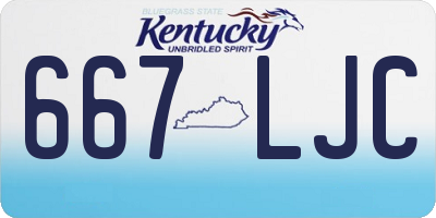 KY license plate 667LJC