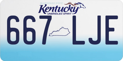 KY license plate 667LJE