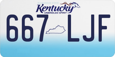 KY license plate 667LJF