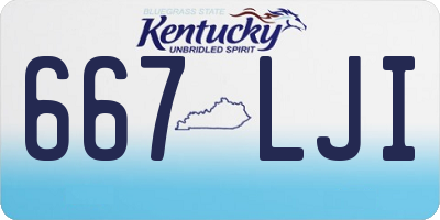KY license plate 667LJI