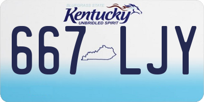 KY license plate 667LJY