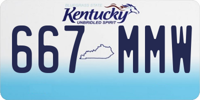 KY license plate 667MMW