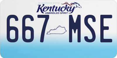KY license plate 667MSE