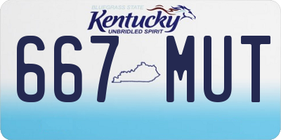 KY license plate 667MUT