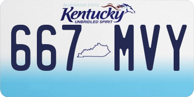 KY license plate 667MVY