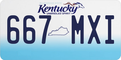 KY license plate 667MXI