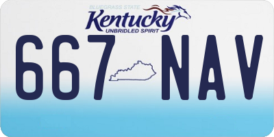 KY license plate 667NAV