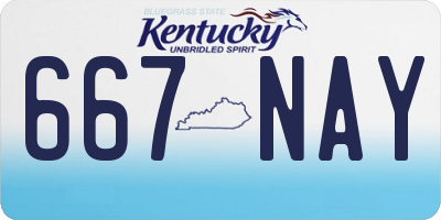 KY license plate 667NAY