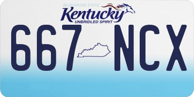 KY license plate 667NCX