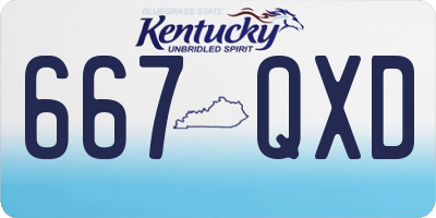 KY license plate 667QXD