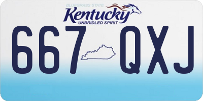 KY license plate 667QXJ