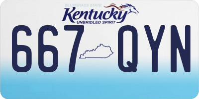KY license plate 667QYN
