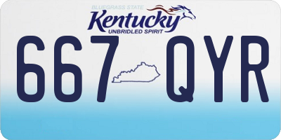 KY license plate 667QYR