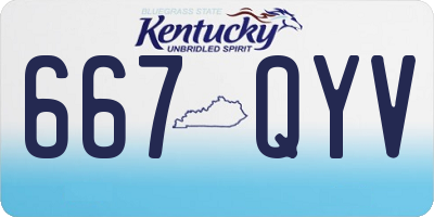 KY license plate 667QYV