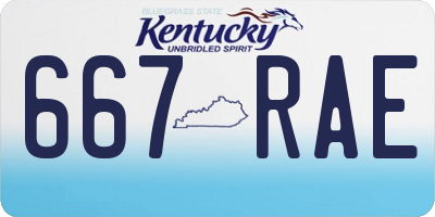 KY license plate 667RAE