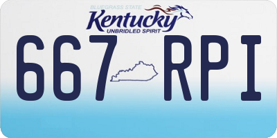 KY license plate 667RPI