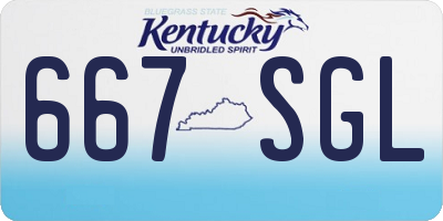 KY license plate 667SGL