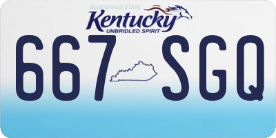 KY license plate 667SGQ