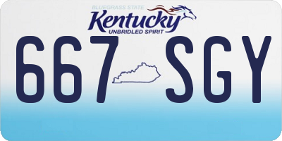 KY license plate 667SGY