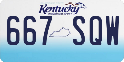 KY license plate 667SQW