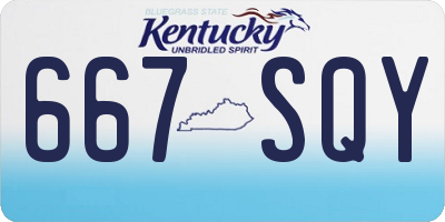 KY license plate 667SQY