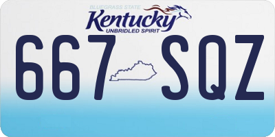 KY license plate 667SQZ