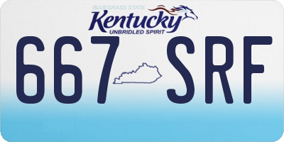 KY license plate 667SRF