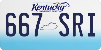 KY license plate 667SRI