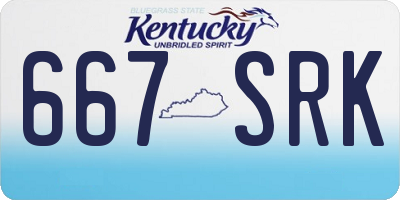 KY license plate 667SRK