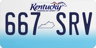KY license plate 667SRV