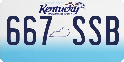 KY license plate 667SSB