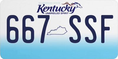KY license plate 667SSF