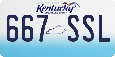 KY license plate 667SSL
