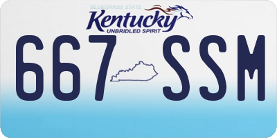 KY license plate 667SSM
