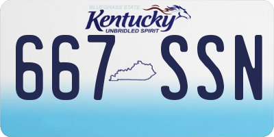KY license plate 667SSN