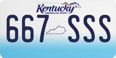 KY license plate 667SSS