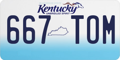 KY license plate 667TOM