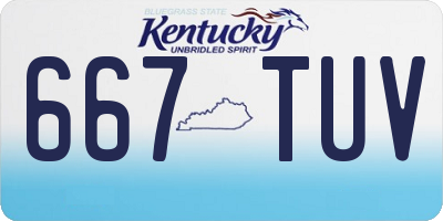 KY license plate 667TUV
