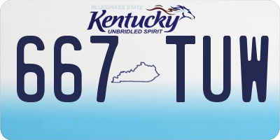 KY license plate 667TUW