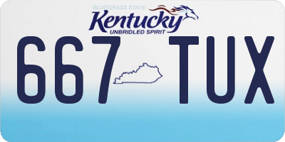 KY license plate 667TUX