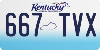 KY license plate 667TVX