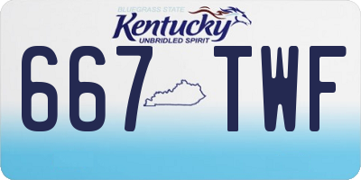 KY license plate 667TWF
